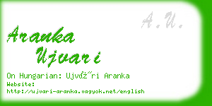 aranka ujvari business card